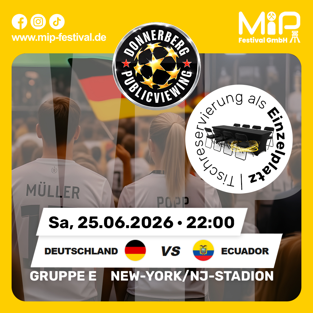 VIP-Einzelplatz | Public Viewing am Donnerberg – Deutschland vs. Ecuador (25.06.2026)