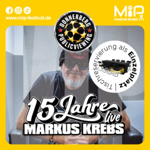 VIP-Einzelplatz | Comedy – 13.06.26 – 15 Jahre Markus Krebs Live!